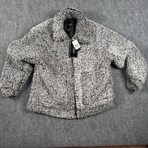 Me Jane Faux Fur Sherpa Jacket Cozy Warm Winter Coat Gray XL Teddy Outdoor Comfy